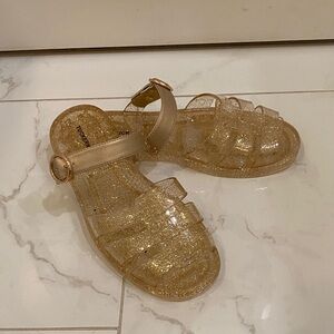 Tuckernuck Gold Glitter Jelly Sandals